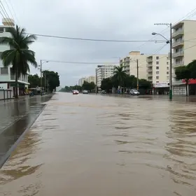 Água invade rua na Zona Norte de Porto Alegre com elevação do Guaíba; veja a previsão do tempo elevação do Guaíba