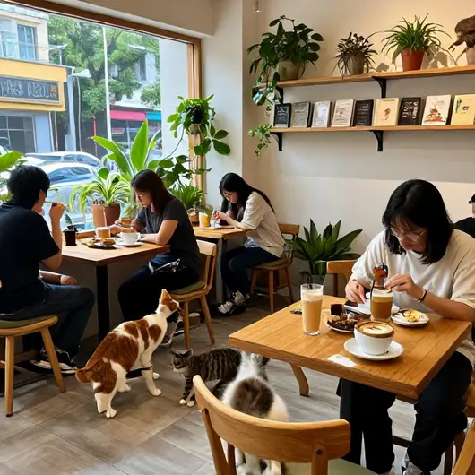 Cat Café: Um Refúgio para Amantes de Gatos Cat Café: Um Refúgio para Amantes de Gatos