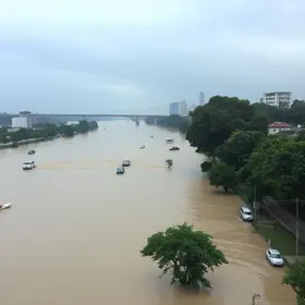 Cheia dos rios mantém Grande Porto Alegre e cidades da fronteira com a Argentina em alerta no RS cheia dos rios