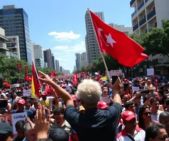 caminhada de Lula em Porto Alegre